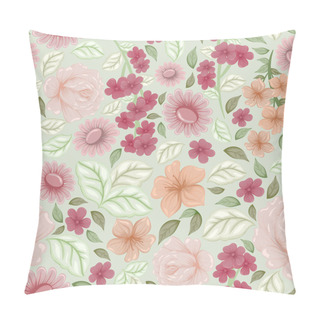 Personality  Seamless Pattern With Flowers In The Technique Of Slavic Painting Pillow Covers