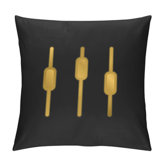 Personality  Box Plot Chart Interface Symbol Gold Plated Metalic Icon Or Logo Vector Pillow Covers