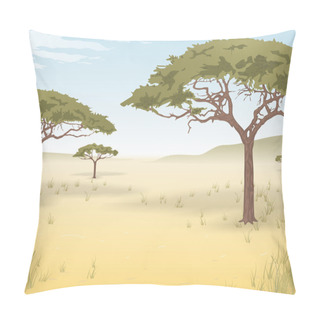 Personality  Vector Background Of The African Savanna Pillow Covers