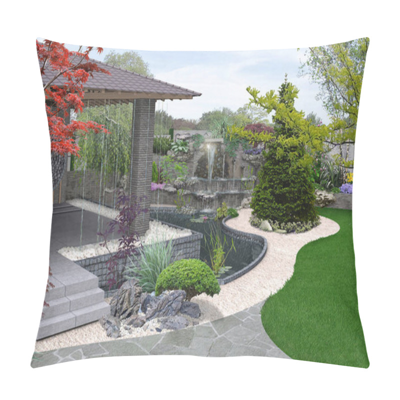 Personality  Arrangement Patio Living Space, 3D Rendering Pillow Covers