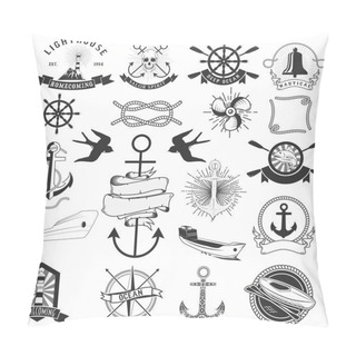 Personality  Nautical Set.  Vector Illustration Pillow Covers