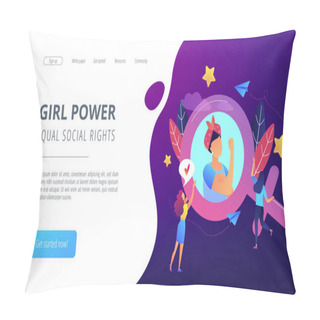 Personality  Feminism Concept Vector Illustration. Pillow Covers