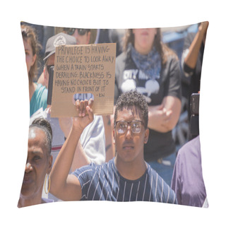Personality  Man Holding Sign Pillow Covers