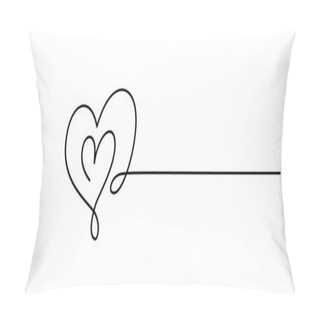Personality  Two Hand Drawn Monoline Hearts And Line For Text. Love Icon Vector Doodle Valentine Day Logo. Decor For Greeting Card, Wedding, Tag, Photo Overlay, T-shirt Print, Flyer, Poster Design. Pillow Covers
