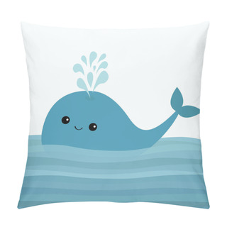 Personality  Blue Whale And Fountain Pillow Covers