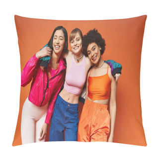 Personality  A Group Of Women From Different Cultural Backgrounds Standing Together In Unity, Showcasing Diversity And Beauty. Pillow Covers