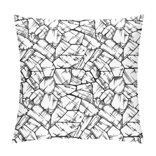 Personality  Polygonal Uncoursed Stone Wall Texture Pillow Covers