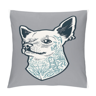 Personality  Tattooed Chihuahua Dog Pillow Covers