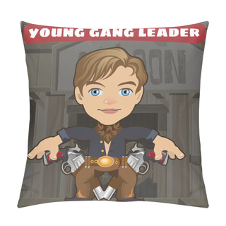 Personality  Cartoon Character In Wild West - Young Gang Leader Pillow Covers