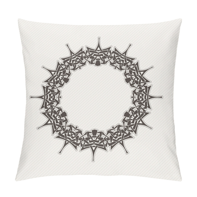 Personality  Vector ornate border. Gothic lace tattoo. Celtic weave with sharp corners. pillow covers