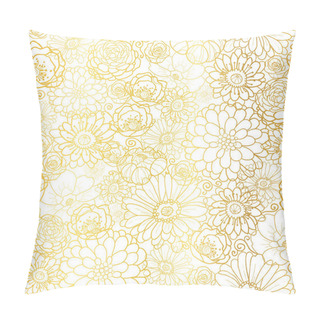 Personality  Golden Flowers Texture Vector Pattern. Pillow Covers