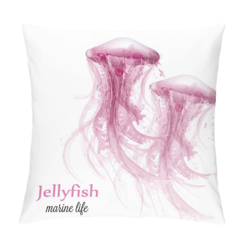 Personality  Jellyfish watercolor Vector isolated on white background. Painted style illustrations pillow covers