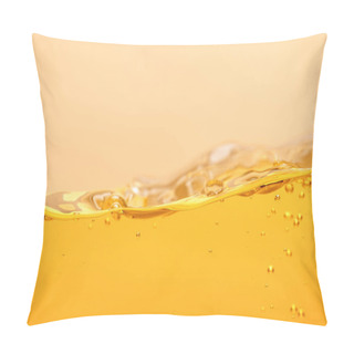 Personality  Ripple Yellow Bright Liquid With Bubbles Isolated On Yellow Pillow Covers