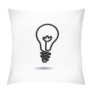 Personality  Incandescent Simple Black Line Light Bulb Icon Symbol Graphic. T Pillow Covers
