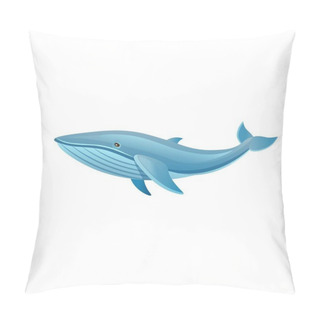 Personality   Cartoon Whale On A White Background. Vector Illustration Pillow Covers