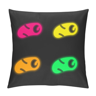 Personality  Artery Four Color Glowing Neon Vector Icon Pillow Covers