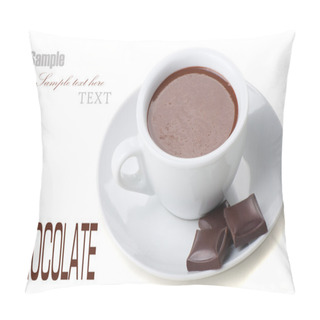 Personality  Hot Chocolate In White Cups With Chocolate Bar Pillow Covers