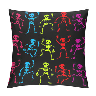 Personality  Colorful Dancing Skeletons Pillow Covers
