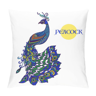 Personality  Decorative Peacock Design Doodle Color Print Pillow Covers