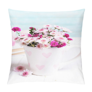 Personality  Beautiful Flowers In Cup Pillow Covers