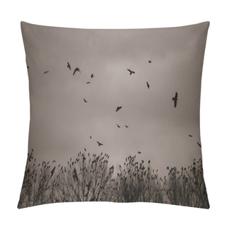 Personality  Flock Of Birds Flying In The Sky Pillow Covers