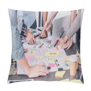 Personality  Close Up Creative Designer Applaud For Job Success At Meeting Ta Pillow Covers