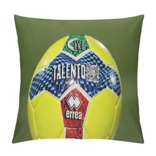 Personality  Close-up Of The Official Ball, Yellow Winter Version, Of The Italian Serie C Lega Pro. Italian Football. Italy. High Quality Photo Pillow Covers