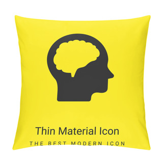 Personality  Brain And Head Minimal Bright Yellow Material Icon Pillow Covers