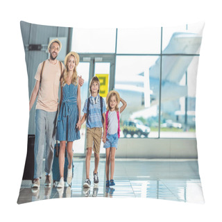 Personality  Family Walking In Airport Pillow Covers