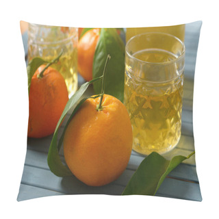 Personality  Sicilian Mandarin Liqueur With Fruits Around - Closeup Pillow Covers