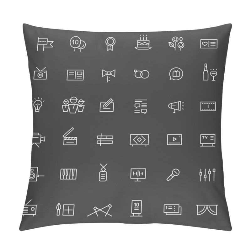 Personality  Icons Of Celebrations, Shows And Media. White. Pillow Covers