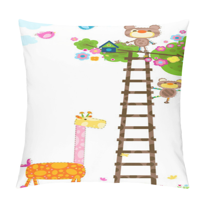 Personality  Giraffe and tree pillow covers