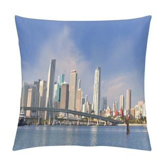 Personality  Miami Florida Panorama Of Downtown Residential And Office Buildings Pillow Covers