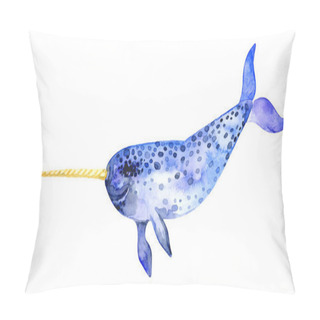 Personality  A Mammal Of The Narwhal Family. Tusk.  Pillow Covers