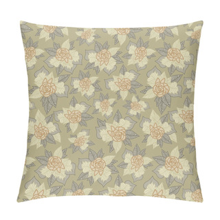 Personality  Floral Art Seamless Vector Pattern. Pillow Covers