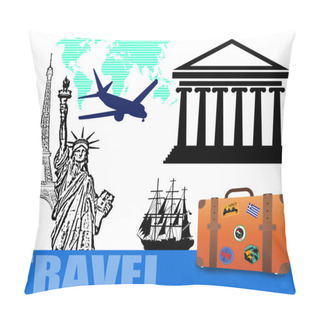 Personality  Traveling Concept Background Pillow Covers