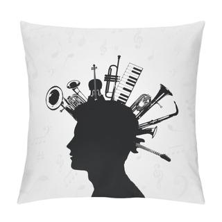 Personality  Colorful Man With Music Instruments Pillow Covers