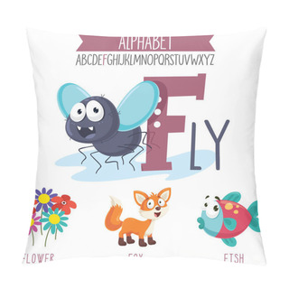 Personality  Illustrated Alphabet Letter And Cartoon Objects Pillow Covers