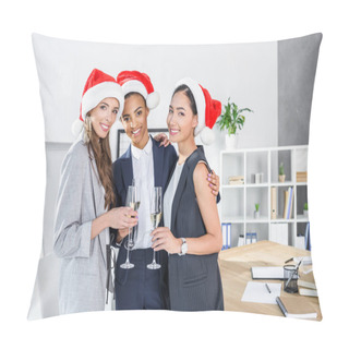Personality  Businesswomen Drinking Champagne In Office Pillow Covers