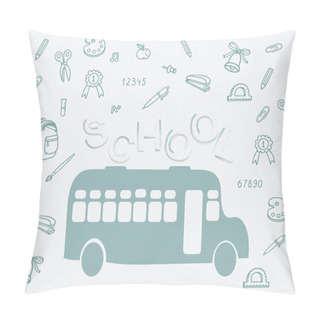 Personality  School Bus And Lettering Pillow Covers