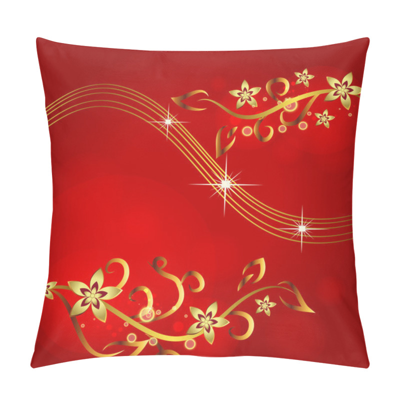 Personality  Vintage Flowers On A Red Background Pillow Covers