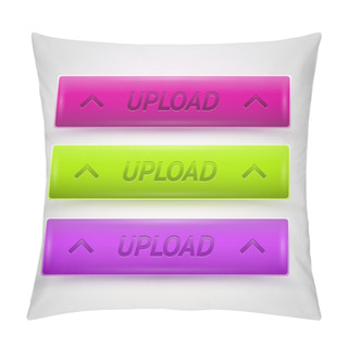 Personality  Glossy Upload Buttons, Vector Design Pillow Covers