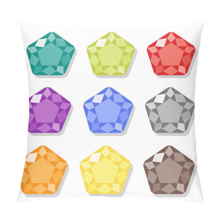Personality  Cartoon Gems Icons Set Pillow Covers