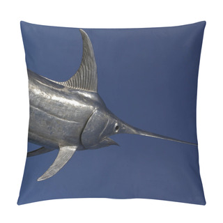 Personality  A Scenic View Of A Swordfish On A Blue Background Pillow Covers