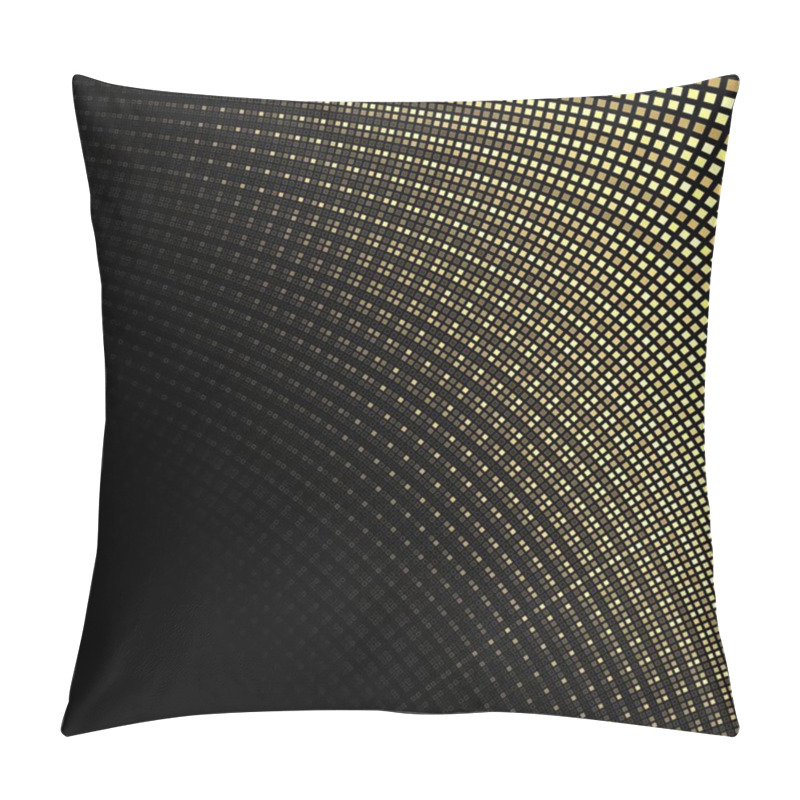 Personality  Abstract fractal gold square pixel mosaic illustration pillow covers