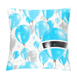 Personality  Botswana Independence Day Seamless Pattern Flying Rubber Balloons In Colors Of The Motswana Flag Pillow Covers