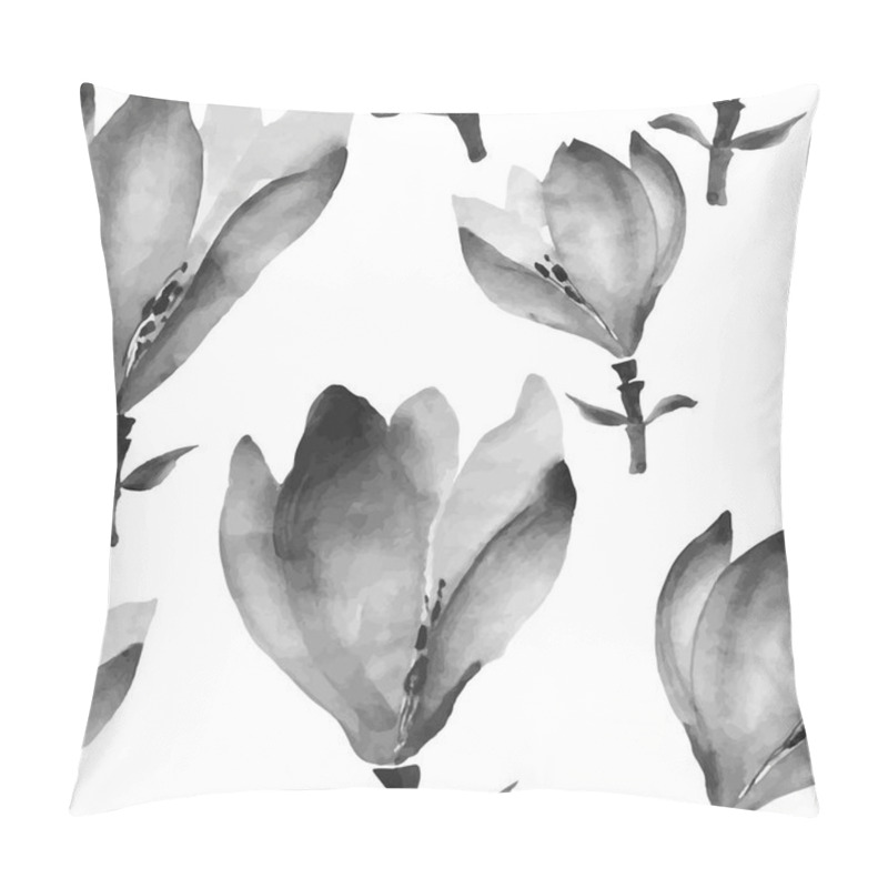 Personality  Watercolor flowers hand drawing seamless pattern with Chinese ar pillow covers