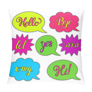 Personality  Vector Set Of Cartoon Speech Bubbles Pillow Covers