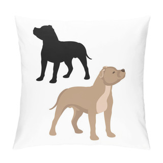Personality  Staffordshire Bull Terrier Vector Illustration Style Flat Black  Pillow Covers