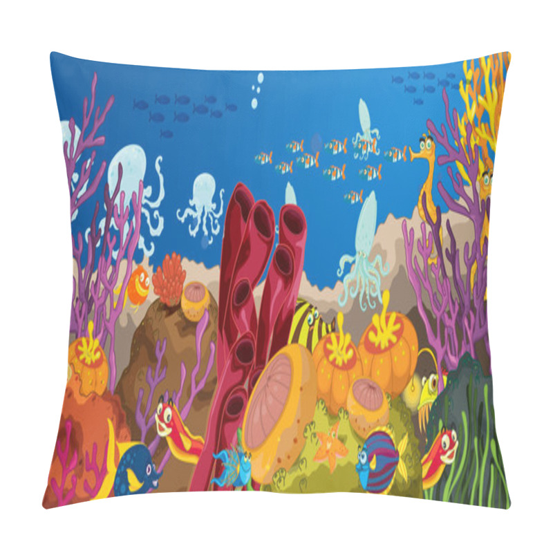 Personality  octopus and coral in water pillow covers